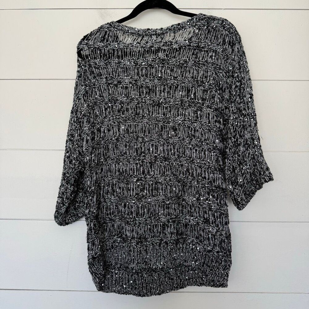Chico’s Women’s 3 Grey Knit Open Sweater Pullover - Picture 3 of 4